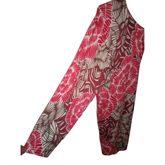 Pink Floral Cardigan Barbiecore Croft & Barrow 3/4 Sleeve Button Front M - Picture 2 of 8